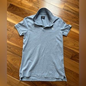 Abercrombie and Fitch polo, light blue heather, adult small
